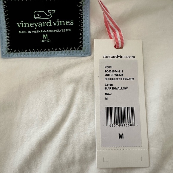 Vineyard Vines Kids marshmallow quilted Sherpa Vest - Picture 5 of 7